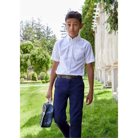 NWT Youth Boys French Toast Relaxed Fit Twill Navy Blue School Uniform Pants 12 - Picture 1 of 4